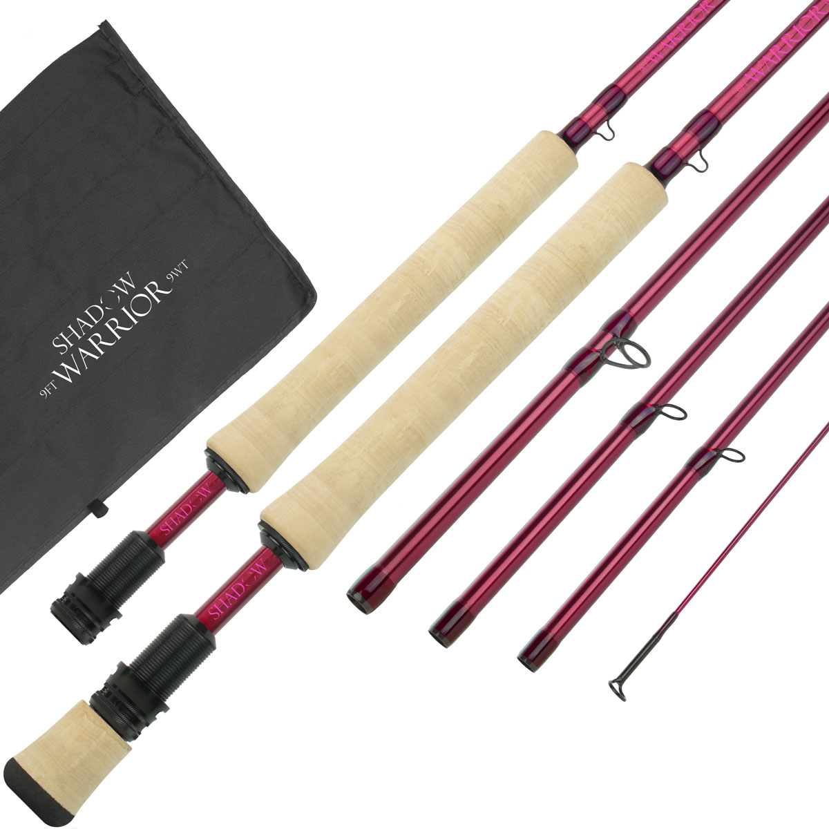 Shadow Warrior Fly Fishing rod - A High Performance rod in the color of Raspberry Pink.