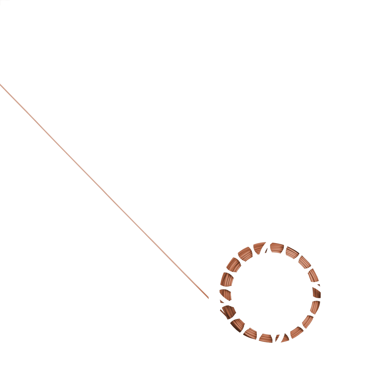 A cut out image of Shadow Premium Fly Fishing Line in the color of Copper.