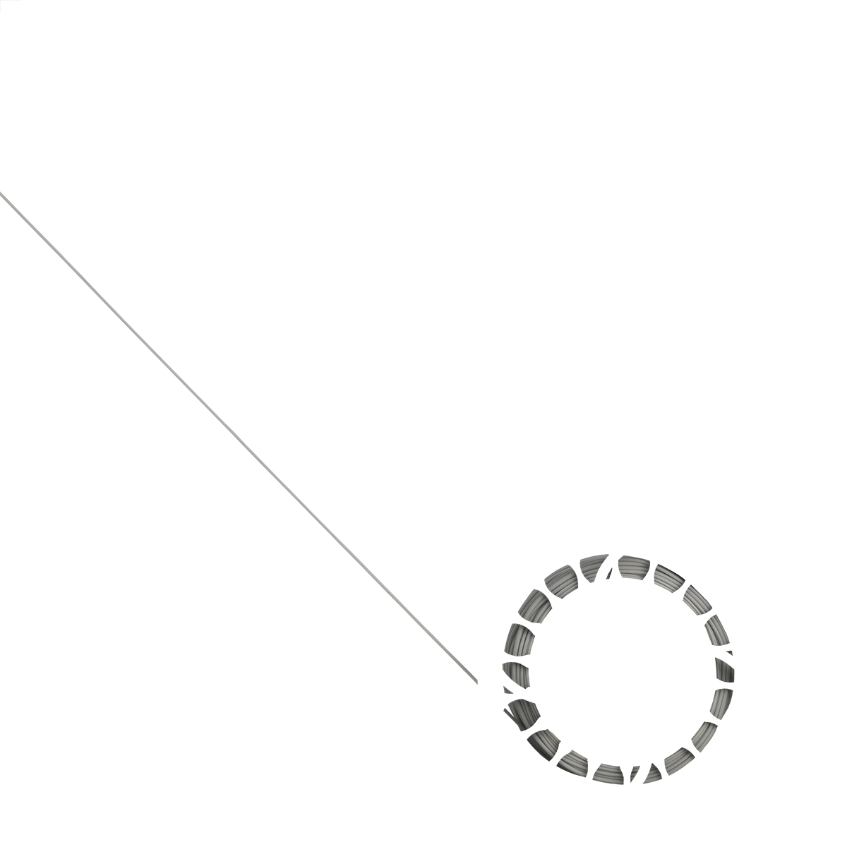 A cut out image of Shadow Premium Fly Fishing Line in the color of Gray.