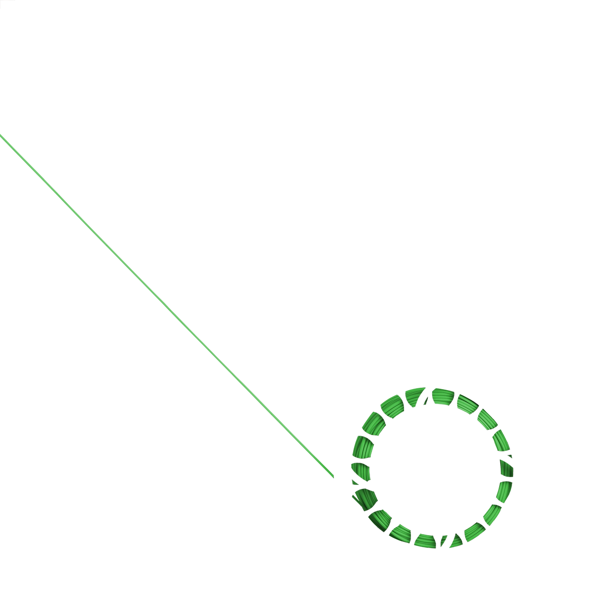 A cut out image of Shadow Premium Fly Fishing Line in the color of Lime Green.