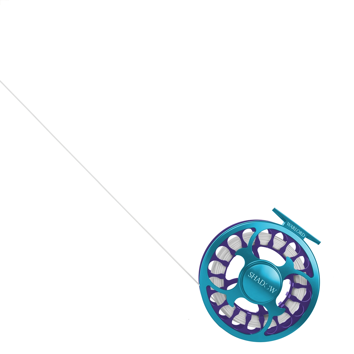 A transparent image overtop of the shadow Warlord Fly Fishing rod.