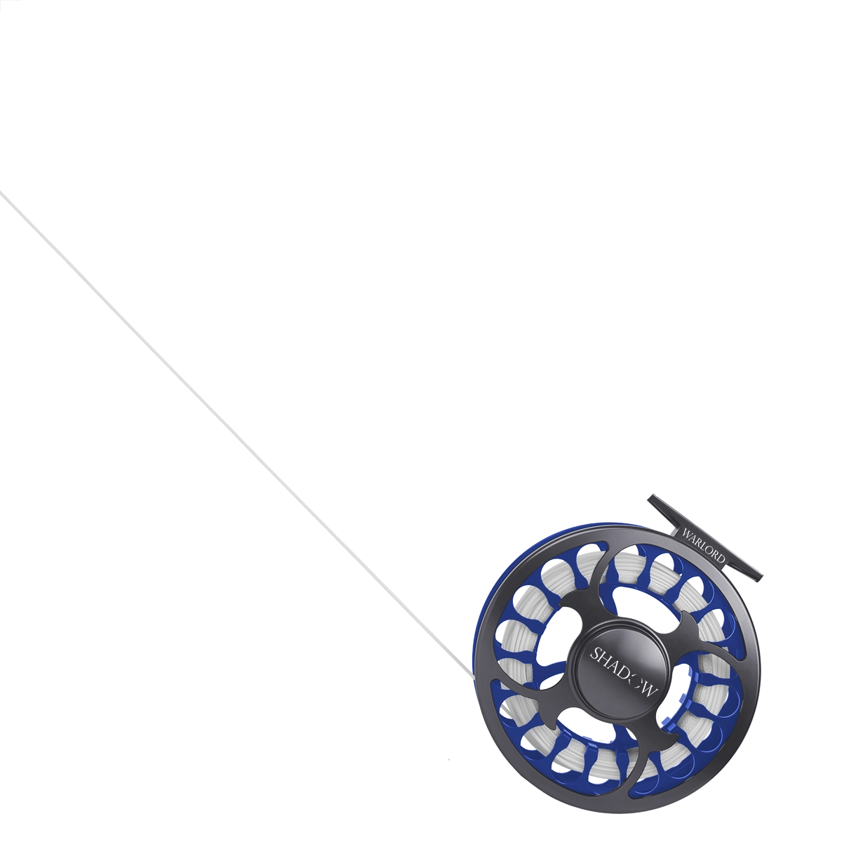 A transparent image overtop of the shadow Warlord Fly Fishing rod.